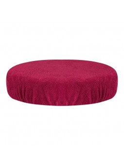 Badstof hoes voor tabouret ronde zitting fuchsia