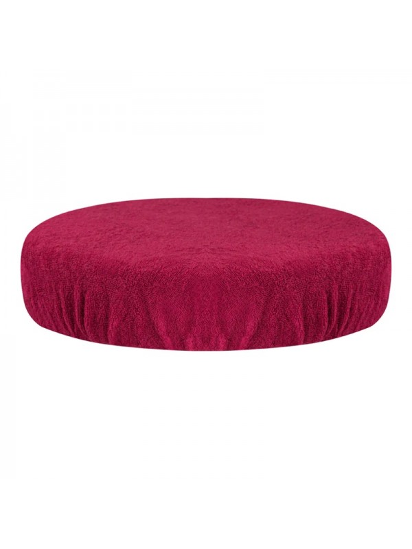 Badstof hoes voor tabouret ronde zitting fuchsia