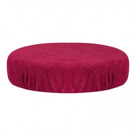 Badstof hoes voor tabouret ronde zitting fuchsia