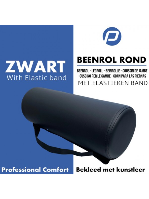 Beenrol Rond Zwart met Elastiek Band