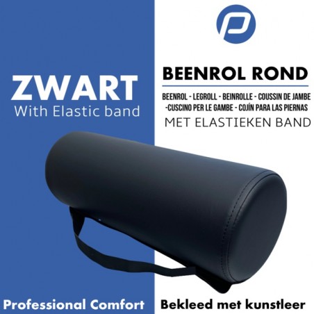 Beenrol Rond Zwart met Elastiek Band